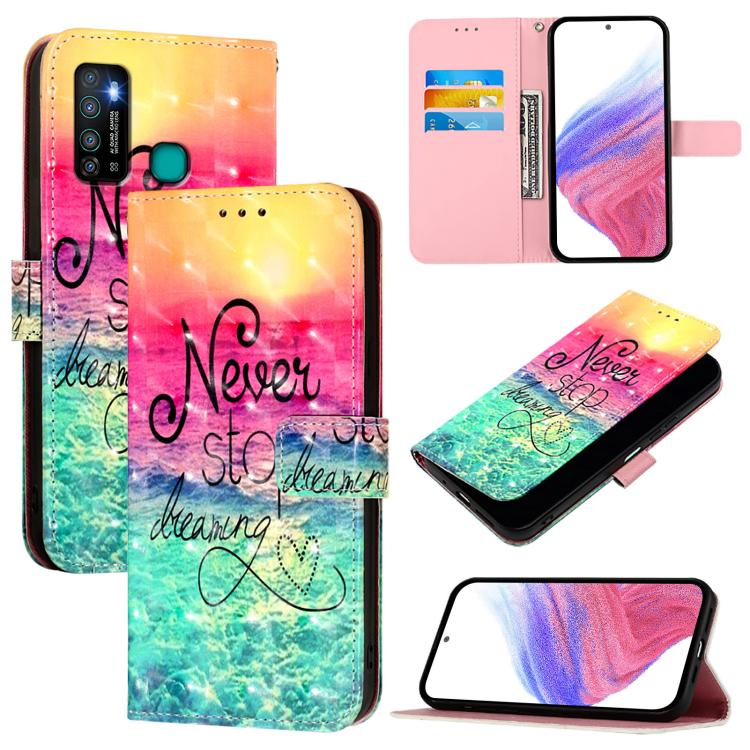 3D Painting Horizontal Flip Leather Phone Case, For Infinix Hot 9 / Hot 9 Pro