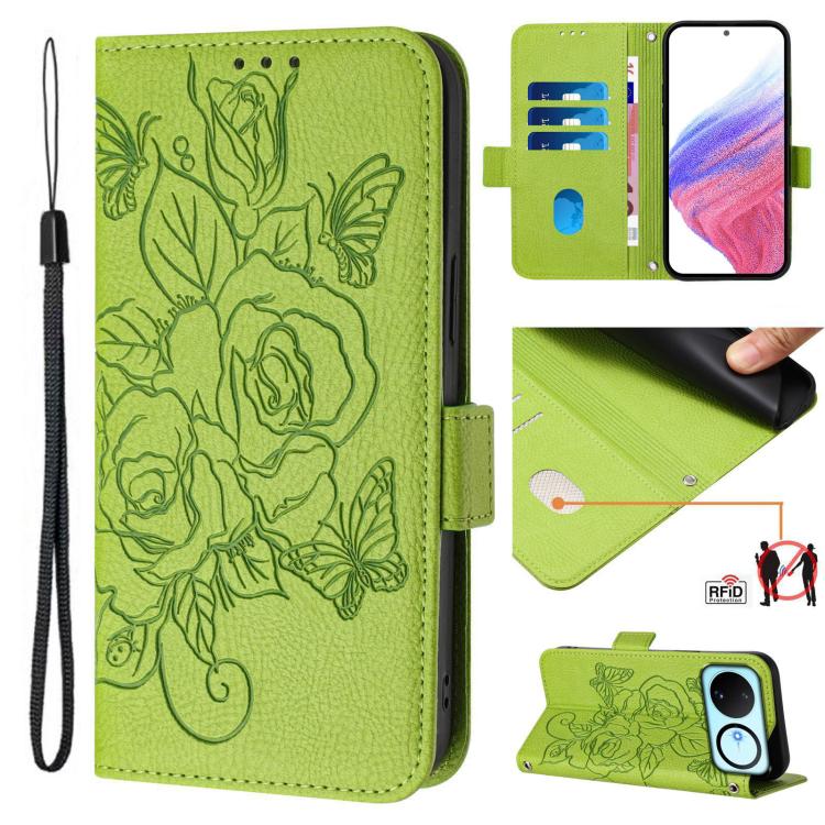 Embossed Rose RFID Anti-theft Leather Phone Case, For Huawei nova 16z, For Huawei nova 16, For Huawei Pura 90 Pro Max, For Huawei Pura 90 Pro, For Huawei Mate 70 Air, For Huawei Enjoy 80s, For Huawei nova 14 Ultra 5G, For Huawei nova 14 Pro 5G