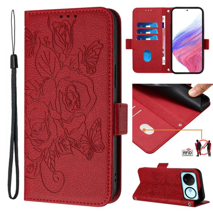 Embossed Rose RFID Anti-theft Leather Phone Case, For Huawei nova 16z, For Huawei nova 16, For Huawei Pura 90 Pro Max, For Huawei Pura 90 Pro, For Huawei Mate 70 Air, For Huawei Enjoy 80s, For Huawei nova 14 Ultra 5G, For Huawei nova 14 Pro 5G