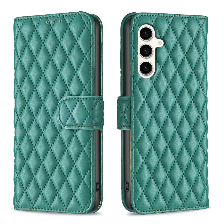 Diamond Lattice Wallet Flip Leather Phone Case, For Samsung Galaxy M35