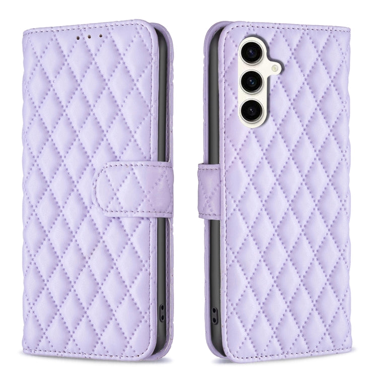 Diamond Lattice Wallet Flip Leather Phone Case, For Samsung Galaxy M35