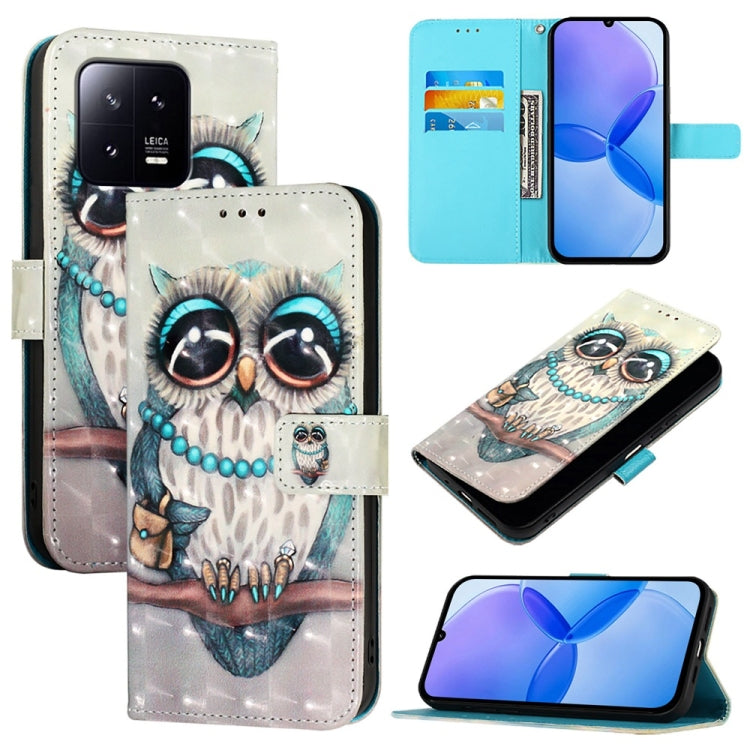 3D Painting Horizontal Flip Leather Phone Case, For Xiaomi 13 Pro, For Xiaomi 13, For Xiaomi 12S Ultra, For Xiaomi 12 Pro / 12S Pro, For Xiaomi 12 / 12X / 12S, For Xiaomi Poco X4 NFC