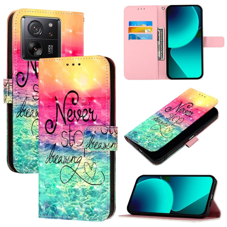 3D Painting Horizontal Flip Leather Phone Case, For Xiaomi 14 Pro, For Xiaomi 14, For Xiaomi 13T Global / 13T Pro Global, For Xiaomi 13 Ultra, For Xiaomi Civi 3, For Xiaomi 13 Lite / Civi 2