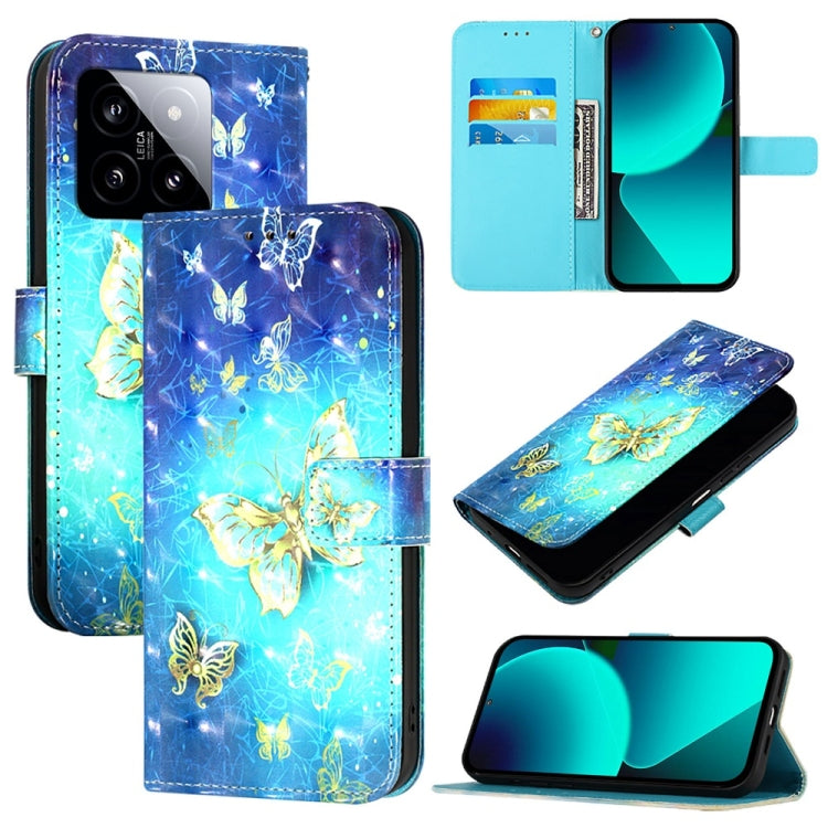 3D Painting Horizontal Flip Leather Phone Case, For Xiaomi 14 Pro, For Xiaomi 14, For Xiaomi 13T Global / 13T Pro Global, For Xiaomi 13 Ultra, For Xiaomi Civi 3, For Xiaomi 13 Lite / Civi 2