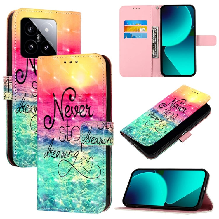 3D Painting Horizontal Flip Leather Phone Case, For Xiaomi 14 Pro, For Xiaomi 14, For Xiaomi 13T Global / 13T Pro Global, For Xiaomi 13 Ultra, For Xiaomi Civi 3, For Xiaomi 13 Lite / Civi 2