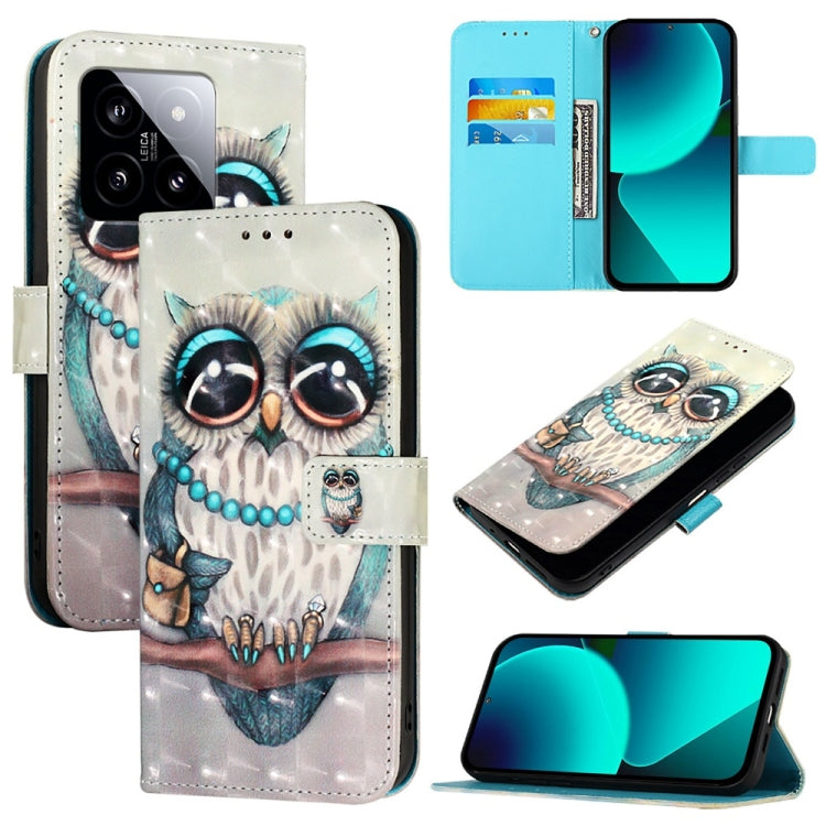 3D Painting Horizontal Flip Leather Phone Case, For Xiaomi 14 Pro, For Xiaomi 14, For Xiaomi 13T Global / 13T Pro Global, For Xiaomi 13 Ultra, For Xiaomi Civi 3, For Xiaomi 13 Lite / Civi 2