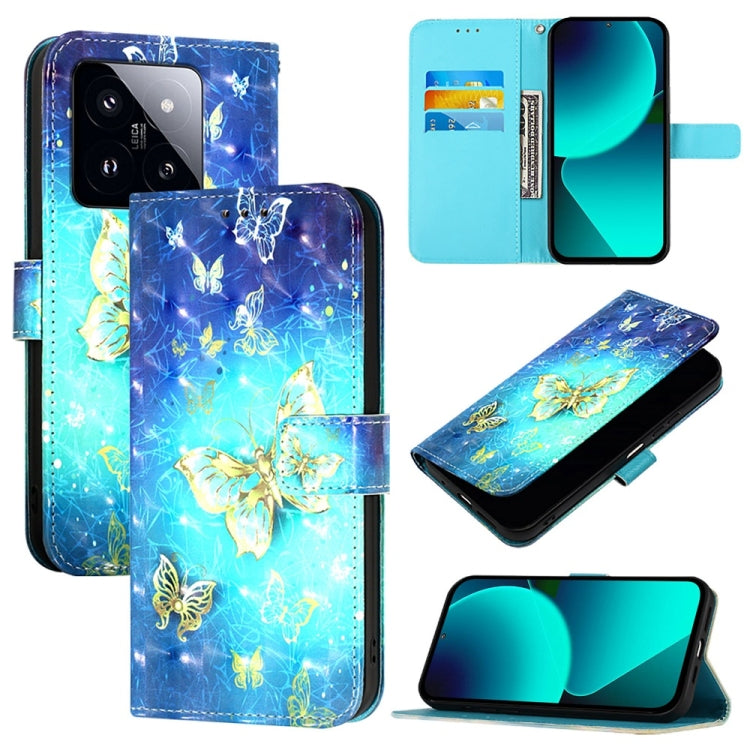3D Painting Horizontal Flip Leather Phone Case, For Xiaomi 14 Pro, For Xiaomi 14, For Xiaomi 13T Global / 13T Pro Global, For Xiaomi 13 Ultra, For Xiaomi Civi 3, For Xiaomi 13 Lite / Civi 2