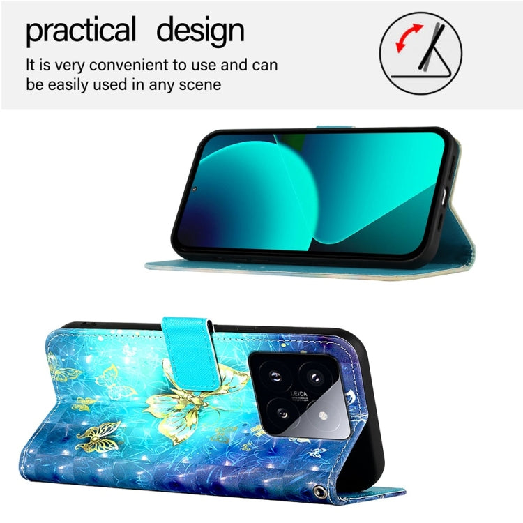 3D Painting Horizontal Flip Leather Phone Case, For Xiaomi 14 Pro, For Xiaomi 14, For Xiaomi 13T Global / 13T Pro Global, For Xiaomi 13 Ultra, For Xiaomi Civi 3, For Xiaomi 13 Lite / Civi 2