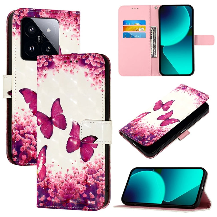 3D Painting Horizontal Flip Leather Phone Case, For Xiaomi 14 Pro, For Xiaomi 14, For Xiaomi 13T Global / 13T Pro Global, For Xiaomi 13 Ultra, For Xiaomi Civi 3, For Xiaomi 13 Lite / Civi 2