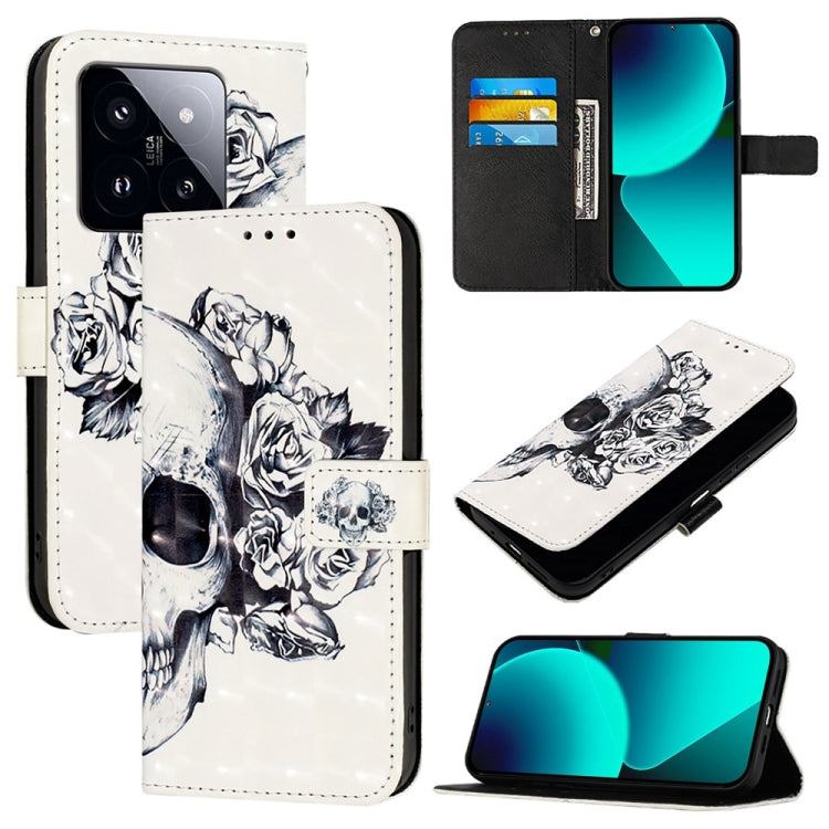 3D Painting Horizontal Flip Leather Phone Case, For Xiaomi 14 Pro, For Xiaomi 14, For Xiaomi 13T Global / 13T Pro Global, For Xiaomi 13 Ultra, For Xiaomi Civi 3, For Xiaomi 13 Lite / Civi 2
