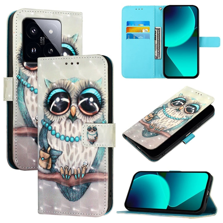 3D Painting Horizontal Flip Leather Phone Case, For Xiaomi 14 Pro, For Xiaomi 14, For Xiaomi 13T Global / 13T Pro Global, For Xiaomi 13 Ultra, For Xiaomi Civi 3, For Xiaomi 13 Lite / Civi 2