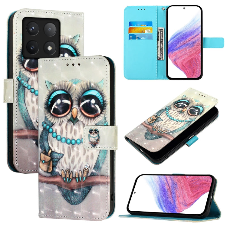3D Painting Horizontal Flip Leather Phone Case, For Xiaomi Poco M7 Pro 5G, For Xiaomi 14T Pro, For Xiaomi 14T, For Xiaomi Poco F6 5G, For Xiaomi Poco X6 Neo Global, For Xiaomi 14 Ultra