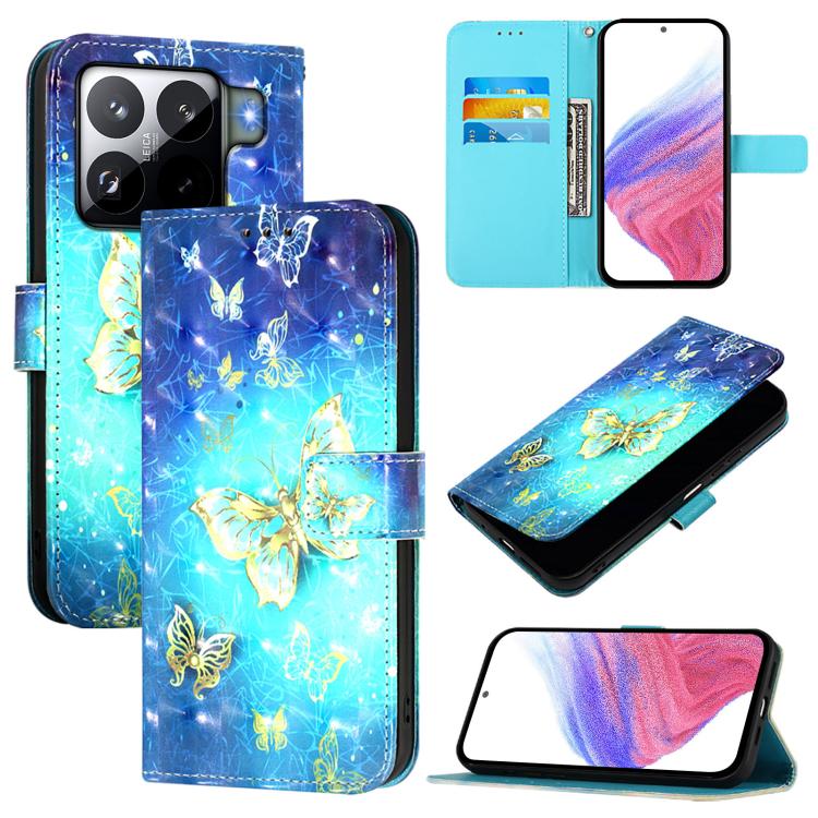 3D Painting Horizontal Flip Leather Phone Case, For Xiaomi 15T Pro, For Xiaomi 15T, For Xiaomi Civi 5 Pro, For Xiaomi 15S Pro, For Xiaomi Poco X7 5G, For Xiaomi Poco X7 Pro 5G