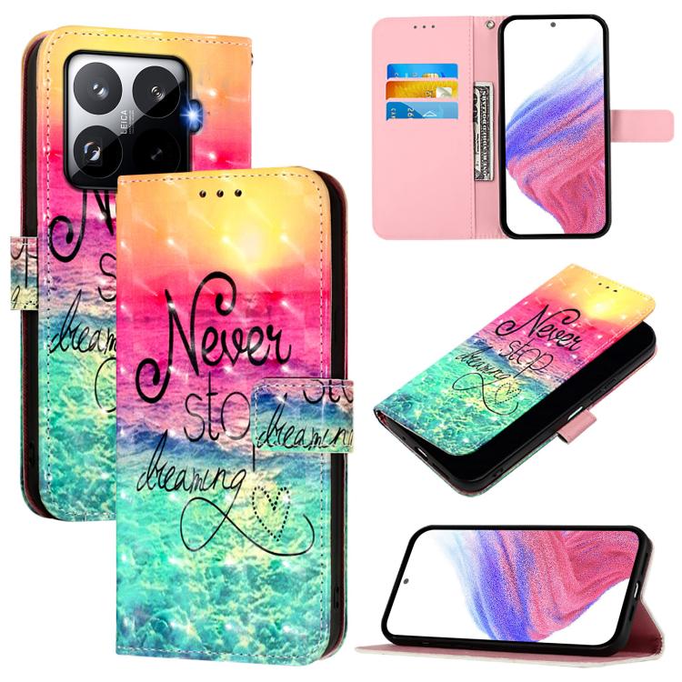 3D Painting Horizontal Flip Leather Phone Case, For Xiaomi 15T Pro, For Xiaomi 15T, For Xiaomi Civi 5 Pro, For Xiaomi 15S Pro, For Xiaomi Poco X7 5G, For Xiaomi Poco X7 Pro 5G