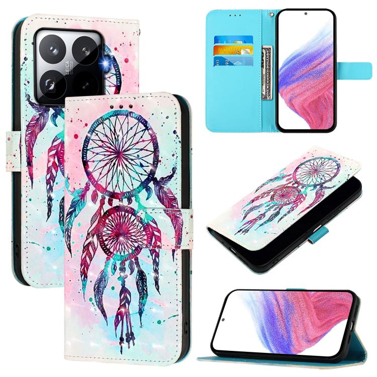 3D Painting Horizontal Flip Leather Phone Case, For Xiaomi 15T Pro, For Xiaomi 15T, For Xiaomi Civi 5 Pro, For Xiaomi 15S Pro, For Xiaomi Poco X7 5G, For Xiaomi Poco X7 Pro 5G