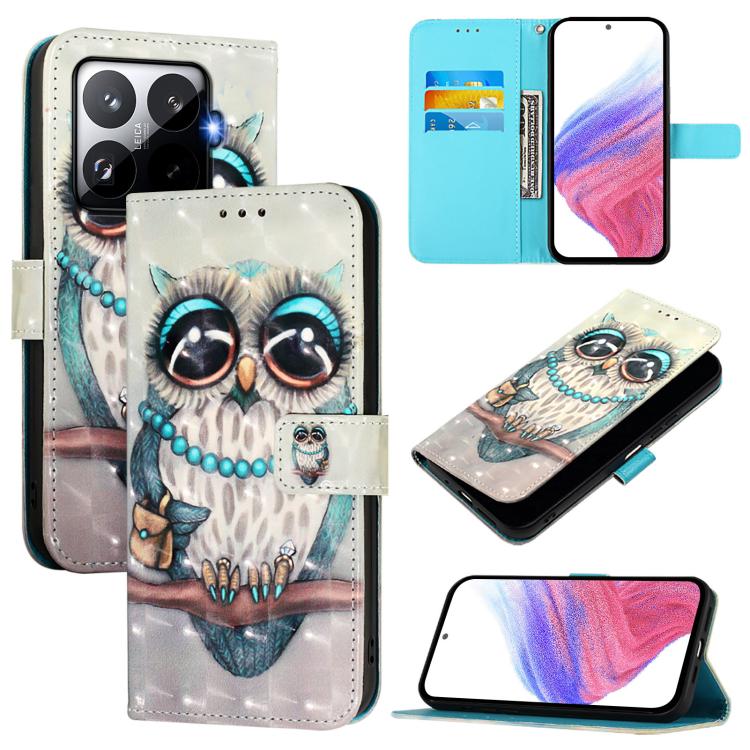 3D Painting Horizontal Flip Leather Phone Case, For Xiaomi 15T Pro, For Xiaomi 15T, For Xiaomi Civi 5 Pro, For Xiaomi 15S Pro, For Xiaomi Poco X7 5G, For Xiaomi Poco X7 Pro 5G