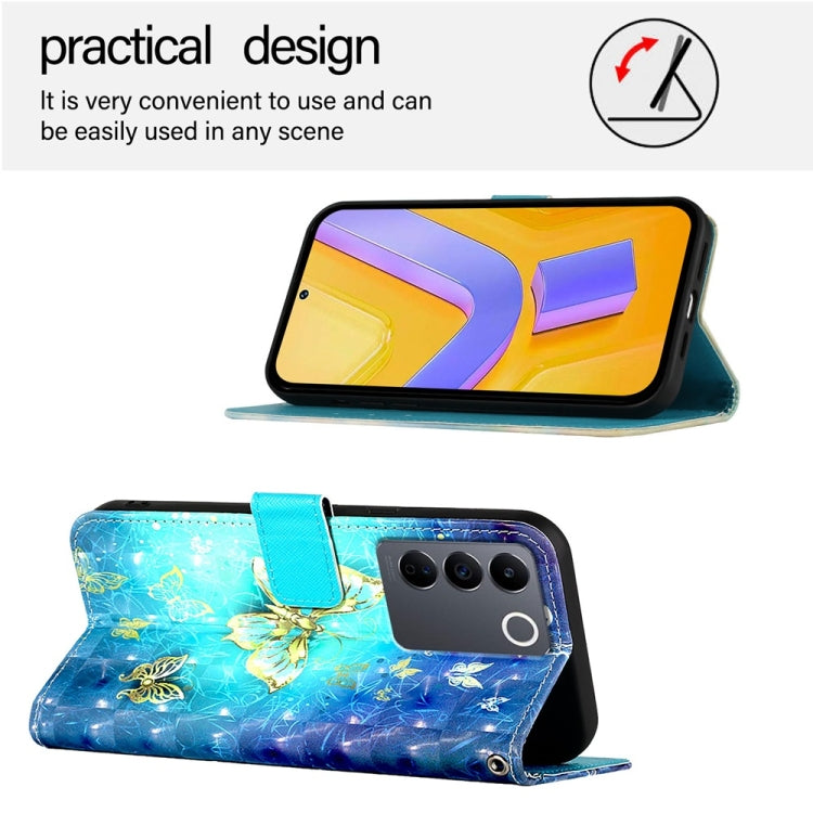 3D Painting Horizontal Flip Leather Phone Case, For vivo V27 Global / V27 Pro Global, For vivo V27e 4G Global / T2 4G Global, For vivo Y02s / Y16 / Y35 5G, For vivo Y72 5G / iQOO Z3 5G / Y52 5G, For vivo Y35 4G / Y22 / Y22s / Y77 Global                ...