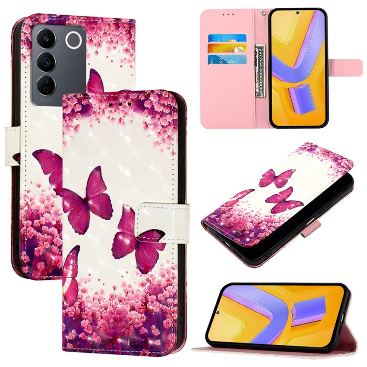 3D Painting Horizontal Flip Leather Phone Case, For vivo V27 Global / V27 Pro Global, For vivo V27e 4G Global / T2 4G Global, For vivo Y02s / Y16 / Y35 5G, For vivo Y72 5G / iQOO Z3 5G / Y52 5G, For vivo Y35 4G / Y22 / Y22s / Y77 Global                ...