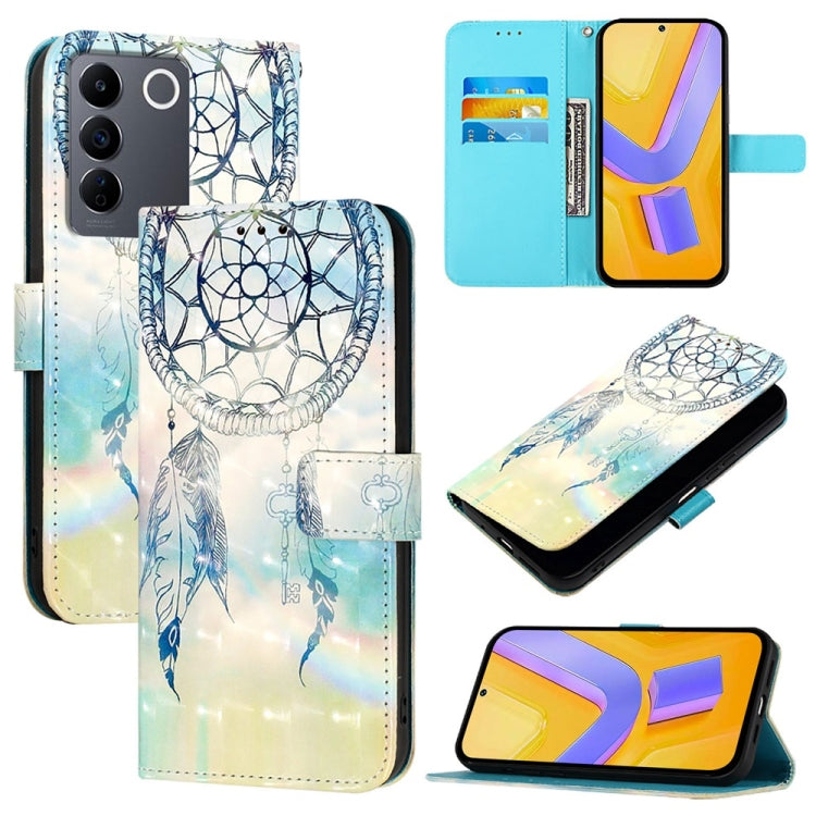 3D Painting Horizontal Flip Leather Phone Case, For vivo V27 Global / V27 Pro Global, For vivo V27e 4G Global / T2 4G Global, For vivo Y02s / Y16 / Y35 5G, For vivo Y72 5G / iQOO Z3 5G / Y52 5G, For vivo Y35 4G / Y22 / Y22s / Y77 Global                ...