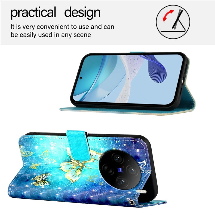 3D Painting Horizontal Flip Leather Phone Case, For vivo X100s, For vivo Y38, For vivo V30e Global, For vivo iQOO Z9x, For vivo iQOO Z9 / iQOO Z9 Turbo, For vivo Y03 Global