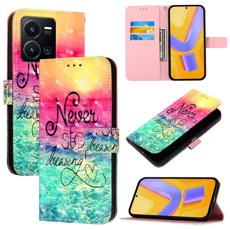 3D Painting Horizontal Flip Leather Phone Case, For vivo V27 Global / V27 Pro Global, For vivo V27e 4G Global / T2 4G Global, For vivo Y02s / Y16 / Y35 5G, For vivo Y72 5G / iQOO Z3 5G / Y52 5G, For vivo Y35 4G / Y22 / Y22s / Y77 Global                ...