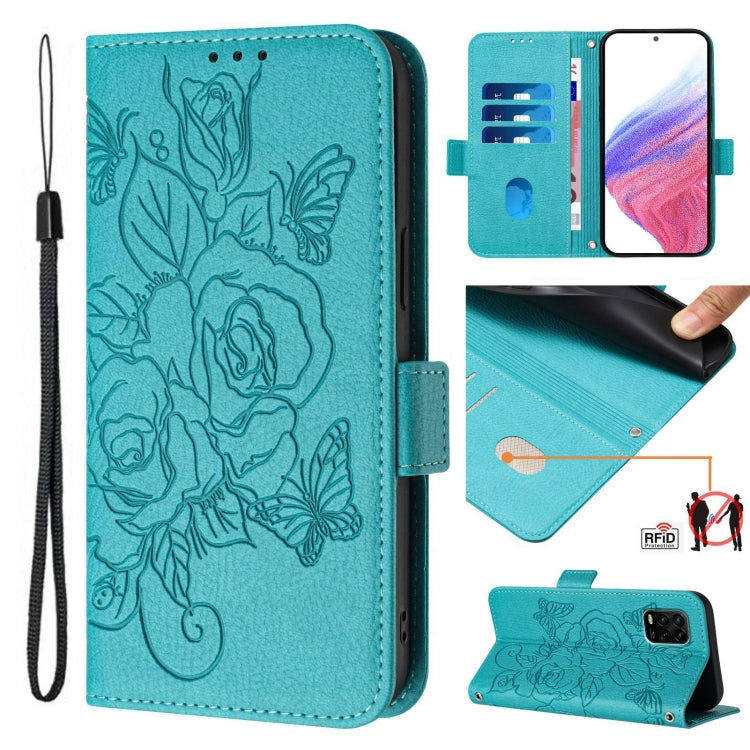Embossed Rose RFID Anti-theft Leather Phone Case, For Xiaomi Mi 11 Pro, For Xiaomi Mi 11, For Xiaomi Mi 10T Lite 5G, For Xiaomi Mi 10 Lite, For Xiaomi Mi CC9 / Mi 9 Lite, For Xiaomi Mi CC9e / Mi A3