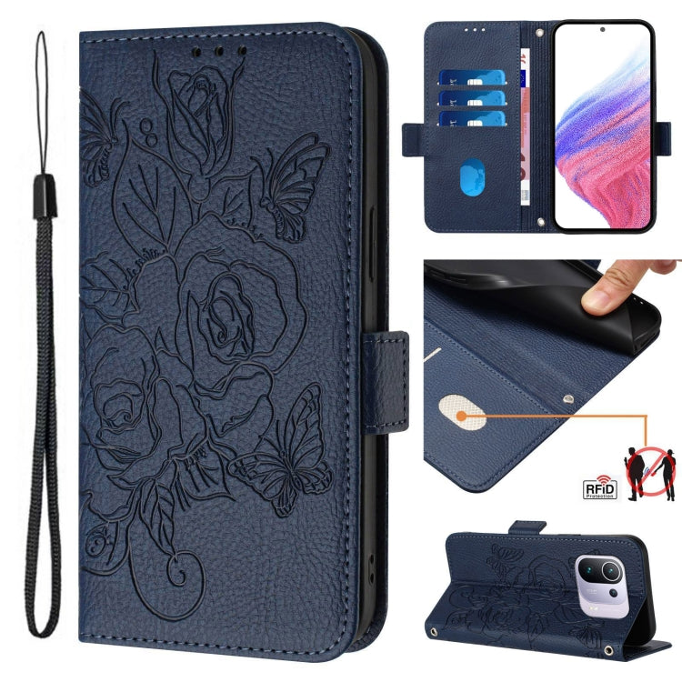 Embossed Rose RFID Anti-theft Leather Phone Case, For Xiaomi Mi 11 Pro, For Xiaomi Mi 11, For Xiaomi Mi 10T Lite 5G, For Xiaomi Mi 10 Lite, For Xiaomi Mi CC9 / Mi 9 Lite, For Xiaomi Mi CC9e / Mi A3
