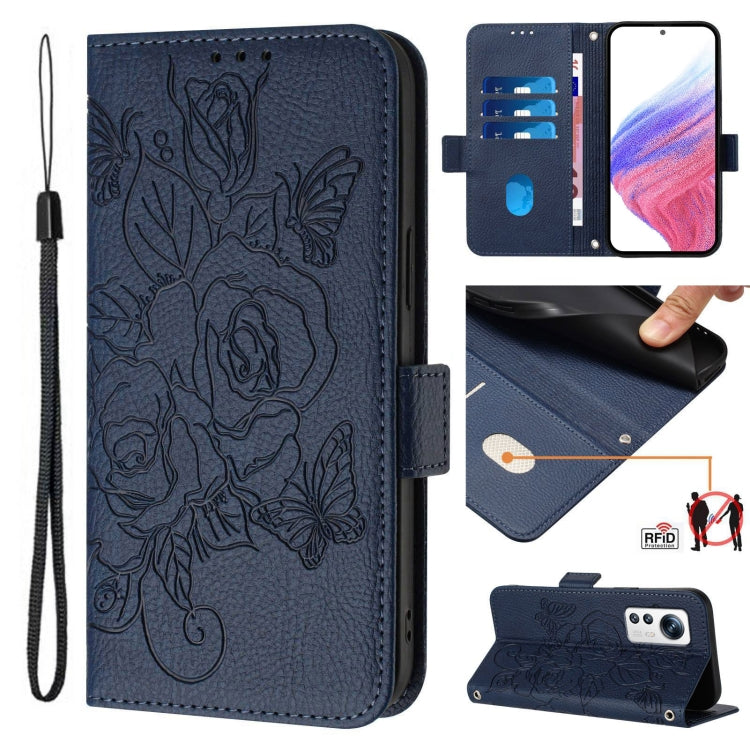 Embossed Rose RFID Anti-theft Leather Phone Case, For Xiaomi Civi 3 5G, For Xiaomi 13 Lite 5G / Civi 2, For Xiaomi 13 Pro 5G, For Xiaomi 13 5G, For Xiaomi 12S Ultra, For Xiaomi 12 Pro / 12S Pro, For Xiaomi 12 5G / 12X 5G / 12S 5G, For Xiaomi 12 Lite