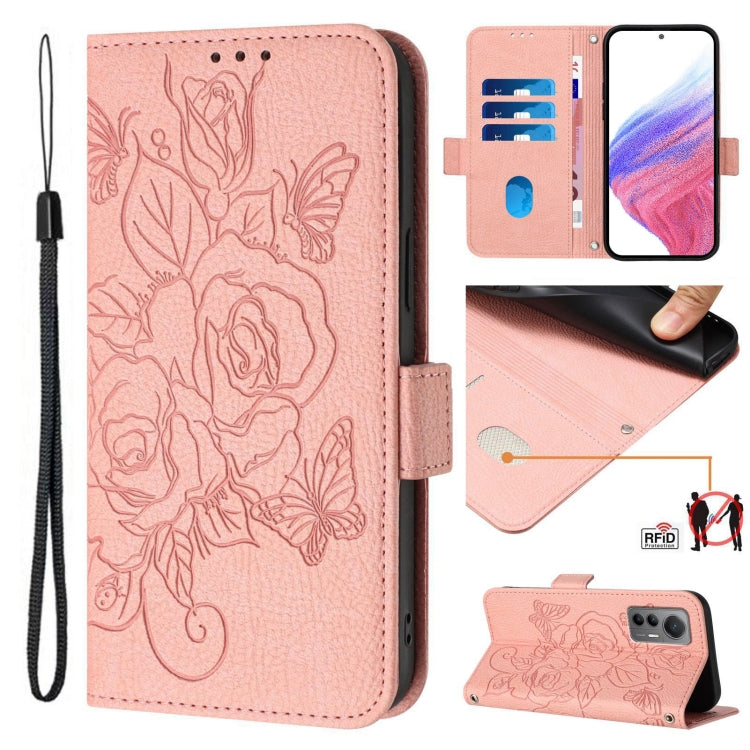 Embossed Rose RFID Anti-theft Leather Phone Case, For Xiaomi Civi 3 5G, For Xiaomi 13 Lite 5G / Civi 2, For Xiaomi 13 Pro 5G, For Xiaomi 13 5G, For Xiaomi 12S Ultra, For Xiaomi 12 Pro / 12S Pro, For Xiaomi 12 5G / 12X 5G / 12S 5G, For Xiaomi 12 Lite