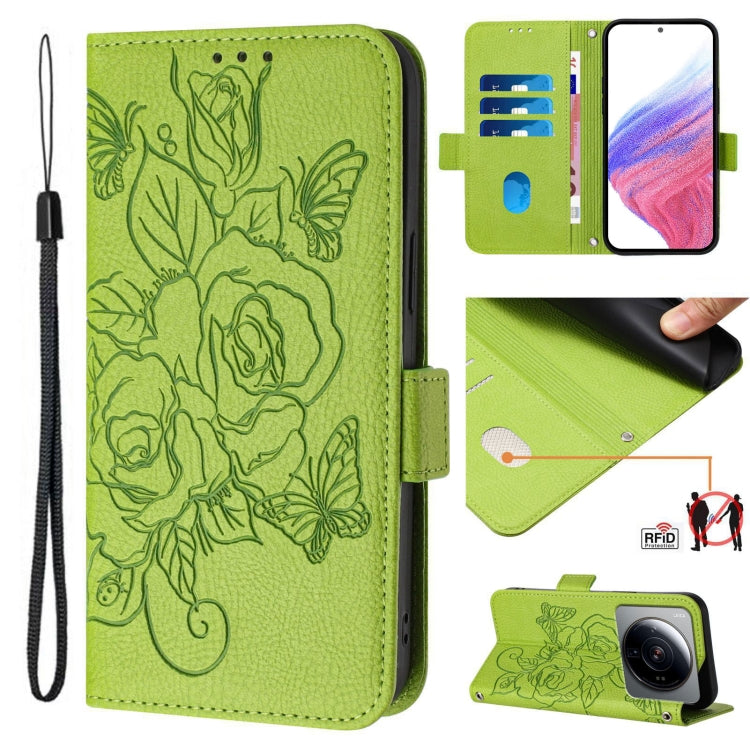 Embossed Rose RFID Anti-theft Leather Phone Case, For Xiaomi Civi 3 5G, For Xiaomi 13 Lite 5G / Civi 2, For Xiaomi 13 Pro 5G, For Xiaomi 13 5G, For Xiaomi 12S Ultra, For Xiaomi 12 Pro / 12S Pro, For Xiaomi 12 5G / 12X 5G / 12S 5G, For Xiaomi 12 Lite