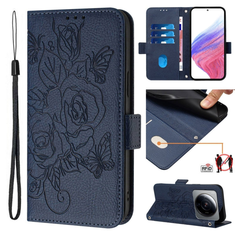 Embossed Rose RFID Anti-theft Leather Phone Case, For Xiaomi Civi 3 5G, For Xiaomi 13 Lite 5G / Civi 2, For Xiaomi 13 Pro 5G, For Xiaomi 13 5G, For Xiaomi 12S Ultra, For Xiaomi 12 Pro / 12S Pro, For Xiaomi 12 5G / 12X 5G / 12S 5G, For Xiaomi 12 Lite