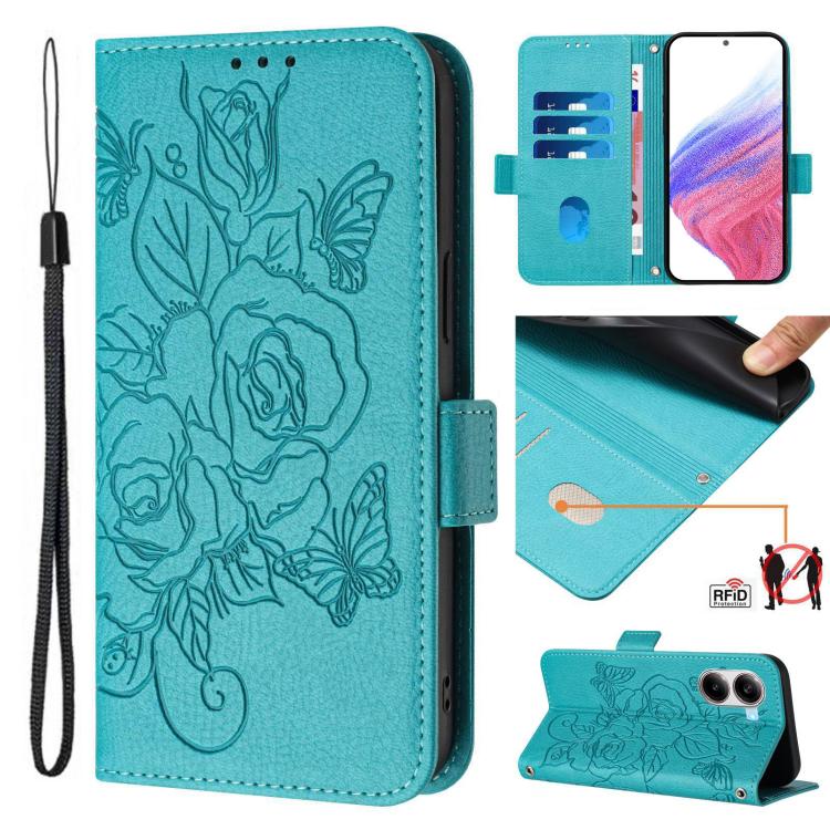 Embossed Rose RFID Anti-theft Leather Phone Case, For Xiaomi Poco M6 Plus / Redmi 13x 4G, For Xiaomi Poco C71 / Redmi A5 4G 171.7mm, For Xiaomi Poco F7 Pro / F7 Ultra, For Xiaomi Poco M7 5G / C75 4G, For Xiaomi Poco X7 5G / Redmi Note 14 Pro 5G        ...