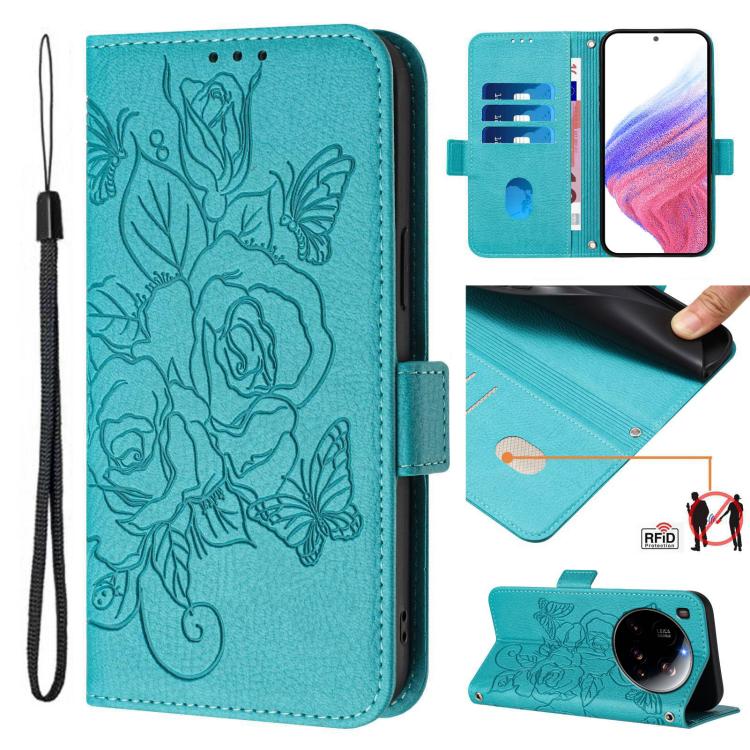 Embossed Rose RFID Anti-theft Leather Phone Case, For Xiaomi Poco M6 Plus / Redmi 13x 4G, For Xiaomi Poco C71 / Redmi A5 4G 171.7mm, For Xiaomi Poco F7 Pro / F7 Ultra, For Xiaomi Poco M7 5G / C75 4G, For Xiaomi Poco X7 5G / Redmi Note 14 Pro 5G        ...