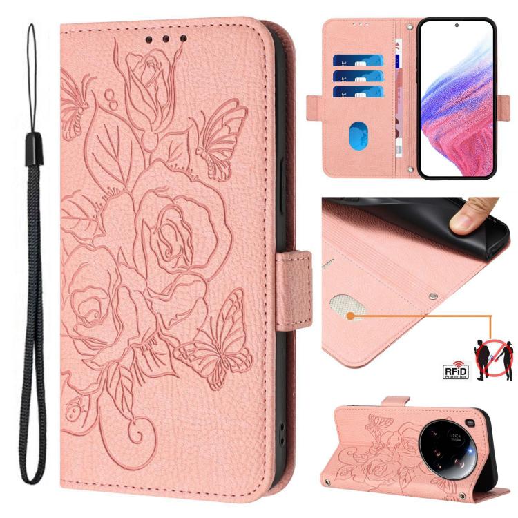 Embossed Rose RFID Anti-theft Leather Phone Case, For Xiaomi Poco M6 Plus / Redmi 13x 4G, For Xiaomi Poco C71 / Redmi A5 4G 171.7mm, For Xiaomi Poco F7 Pro / F7 Ultra, For Xiaomi Poco M7 5G / C75 4G, For Xiaomi Poco X7 5G / Redmi Note 14 Pro 5G        ...