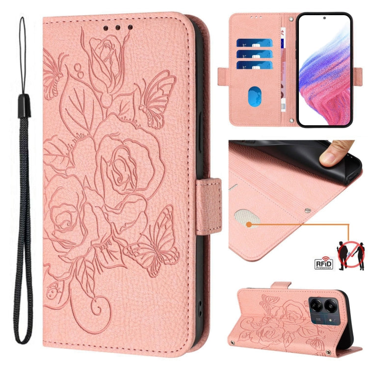 Embossed Rose RFID Anti-theft Leather Phone Case, For Redmi K70 Ultra 5G Global, For Redmi 13 4G / Note 13R, For Redmi A3 / Xiaomi Poco C61 4G Global, For Redmi Note 13 Pro 4G Global, For Redmi 13C 4G Global / Xiaomi Poco C65, For Redmi Note 13 4G Glob...
