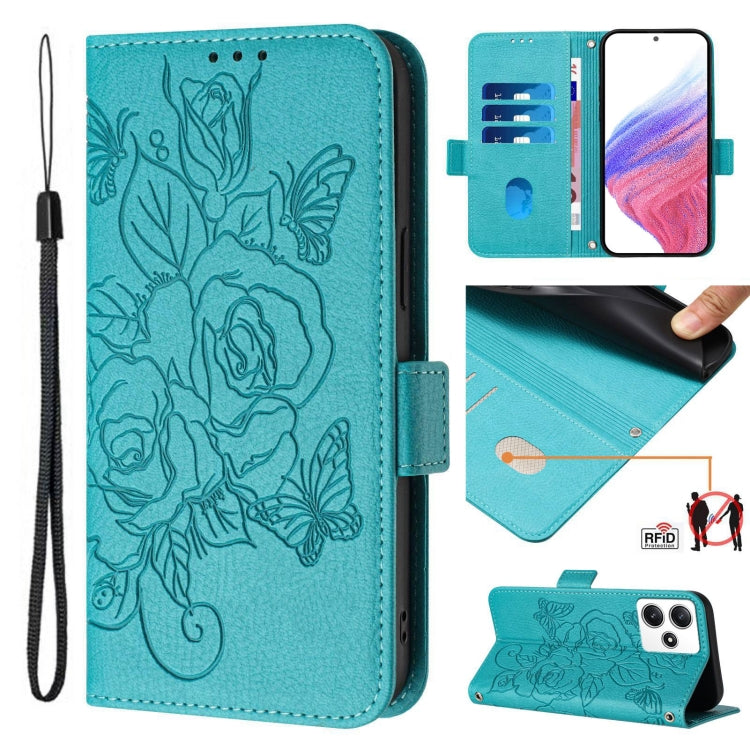 Embossed Rose RFID Anti-theft Leather Phone Case, For Redmi Note 13 5G Global, For Redmi Note 13 Pro+ 5G Global, For Redmi K60 Ultra / Xiaomi 13T / 13T Pro, For Redmi 12 5G / 4G Global / Note 12R, For Redmi Note 11T Pro+ / Note 12T Pro / K50i          ...