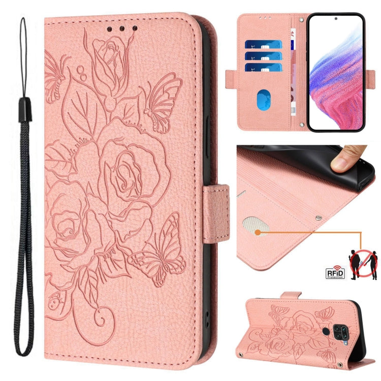 Embossed Rose RFID Anti-theft Leather Phone Case, For Redmi 10X 4G / Note 9 4G Global, For Redmi K30s / Xiaomi Mi 10T / 10T Pro, For Redmi 8, For Redmi Note 8, For Redmi Note 8 Pro, For Redmi Note 7 / 7 Pro / 7S, For Redmi 7