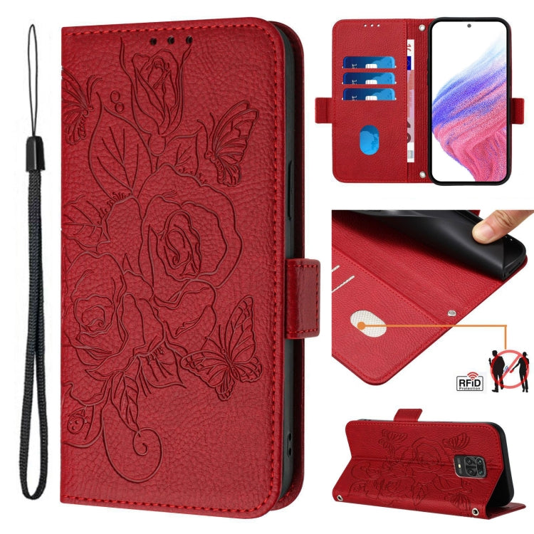 Embossed Rose RFID Anti-theft Leather Phone Case, For Redmi Note 10 Lite / Xiaomi Poco M2 Pro, For Redmi 9A / 9i / 9AT, For Redmi 9 / 9 Prime India, For Redmi Note 10 5G / Note 10T 5G, For Redmi Note 10 Pro India                                        ...