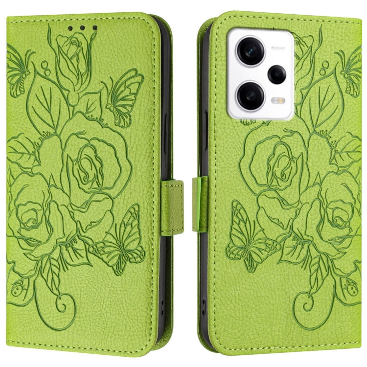 Embossed Rose RFID Anti-theft Leather Phone Case, For Redmi Note 12 Pro Speed / Note 12 Pro 5G, For Redmi Note 12 5G India / Xiaomi Poco X5, For Redmi 12C / 11A, For Redmi 11 Prime 5G / Note 11R, For Redmi 10 5G / 10 Prime+ 5G Global                   ...
