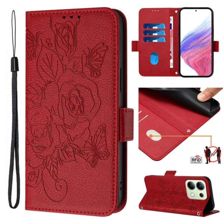 Embossed Rose RFID Anti-theft Leather Phone Case, For Redmi K70 Ultra 5G Global, For Redmi 13 4G / Note 13R, For Redmi A3 / Xiaomi Poco C61 4G Global, For Redmi Note 13 Pro 4G Global, For Redmi 13C 4G Global / Xiaomi Poco C65, For Redmi Note 13 4G Glob...