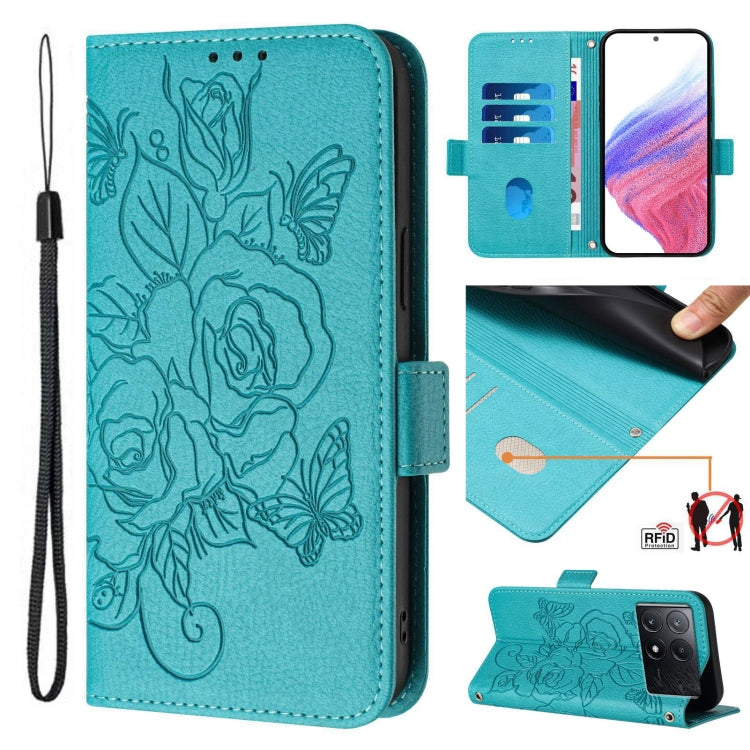 Embossed Rose RFID Anti-theft Leather Phone Case, For Redmi K70 Ultra 5G Global, For Redmi 13 4G / Note 13R, For Redmi A3 / Xiaomi Poco C61 4G Global, For Redmi Note 13 Pro 4G Global, For Redmi 13C 4G Global / Xiaomi Poco C65, For Redmi Note 13 4G Glob...