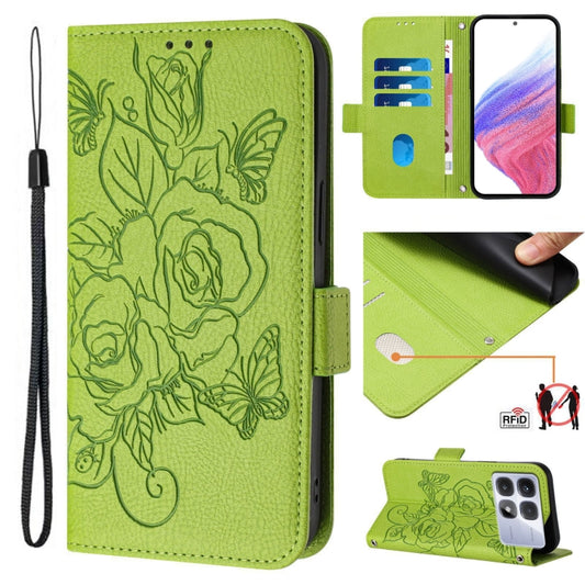 Embossed Rose RFID Anti-theft Leather Phone Case, For Redmi K70 Ultra 5G Global, For Redmi 13 4G / Note 13R, For Redmi A3 / Xiaomi Poco C61 4G Global, For Redmi Note 13 Pro 4G Global, For Redmi 13C 4G Global / Xiaomi Poco C65, For Redmi Note 13 4G Glob...