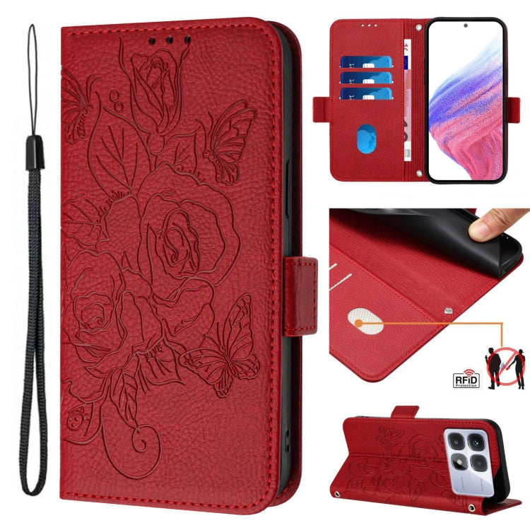 Embossed Rose RFID Anti-theft Leather Phone Case, For Redmi K70 Ultra 5G Global, For Redmi 13 4G / Note 13R, For Redmi A3 / Xiaomi Poco C61 4G Global, For Redmi Note 13 Pro 4G Global, For Redmi 13C 4G Global / Xiaomi Poco C65, For Redmi Note 13 4G Glob...