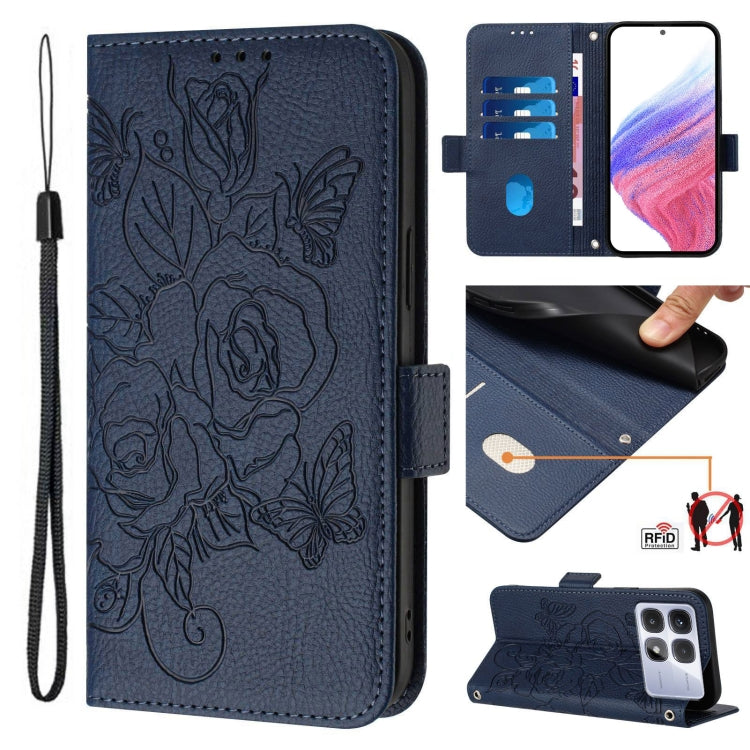 Embossed Rose RFID Anti-theft Leather Phone Case, For Redmi K70 Ultra 5G Global, For Redmi 13 4G / Note 13R, For Redmi A3 / Xiaomi Poco C61 4G Global, For Redmi Note 13 Pro 4G Global, For Redmi 13C 4G Global / Xiaomi Poco C65, For Redmi Note 13 4G Glob...
