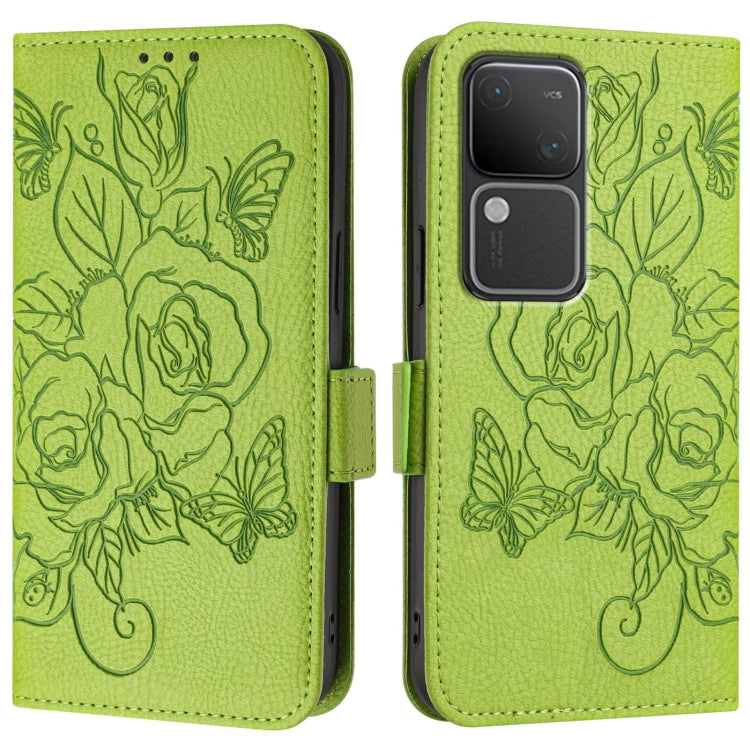 Embossed Rose RFID Anti-theft Leather Phone Case, For vivo V30 5G / V30 Pro 5G Global, For vivo V29e / Y200 / V30 Lite 5G Global, For vivo X100 Pro 5G, For vivo X100, For vivo Y36 5G / 4G / Y27s 4G Global, For vivo V29 5G Global / V29 Pro              ...