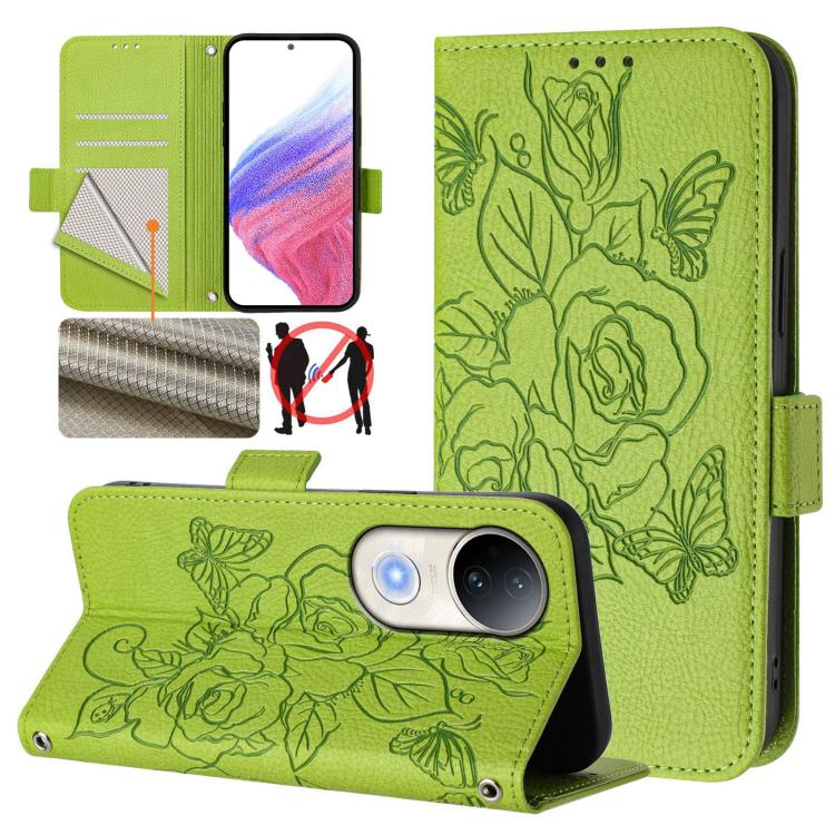 Embossed Rose RFID Anti-theft Leather Phone Case, For vivo Y39 5G Global, For vivo V50 Lite 5G, For vivo Y29s 5G / Y04 4G Global, For vivo Y29 4G Global, For vivo V50 5G Global, For vivo S20 5G, For vivo S20 Pro 5G, For vivo Y300 5G