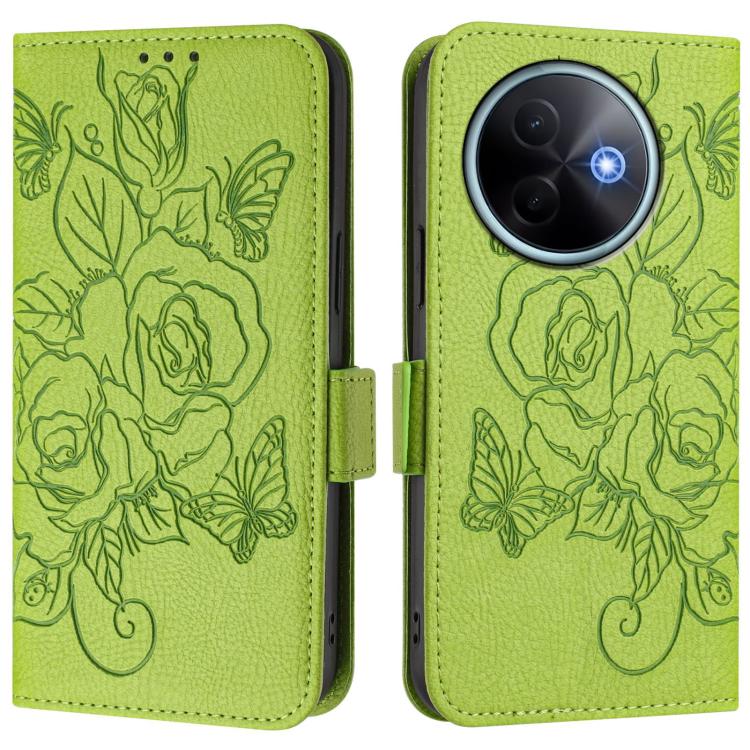 Embossed Rose RFID Anti-theft Leather Phone Case, For vivo Y39 5G Global, For vivo V50 Lite 5G, For vivo Y29s 5G / Y04 4G Global, For vivo Y29 4G Global, For vivo V50 5G Global, For vivo S20 5G, For vivo S20 Pro 5G, For vivo Y300 5G