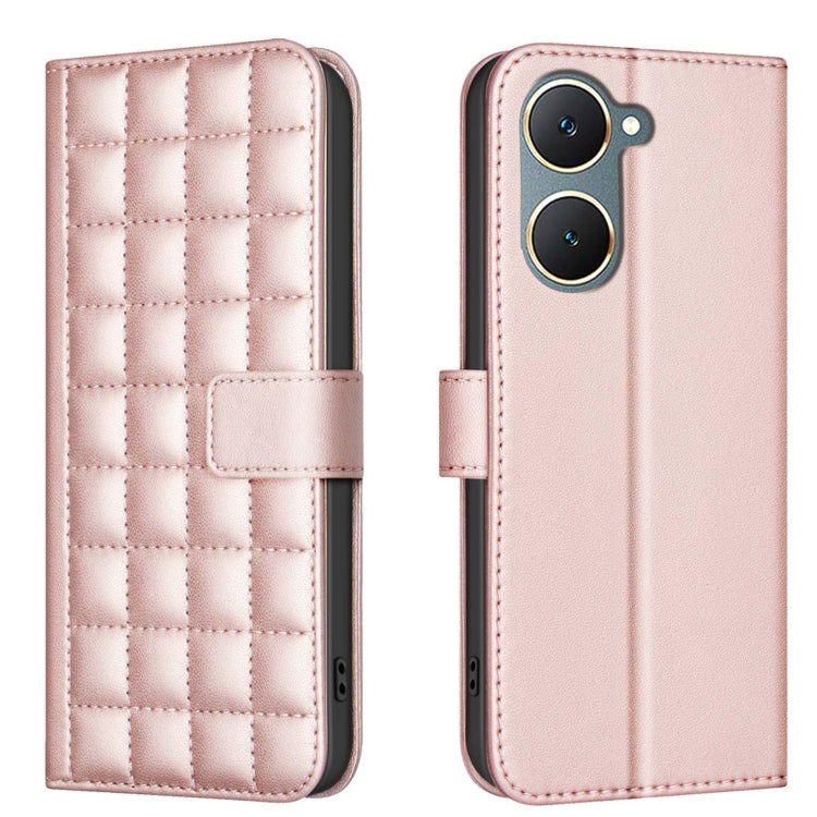 Square Texture Leather Phone Case, For vivo Y38 5G / Y200i 5G, For vivo Y03 4G Global, For vivo Y78 5G / Y36, For vivo Y35 4G / Y22s, For vivo Y21 / Y21s / Y33s, For vivo Y20, For vivo Y11 / Y15 / Y12 / Y17, For vivo Y27 4G