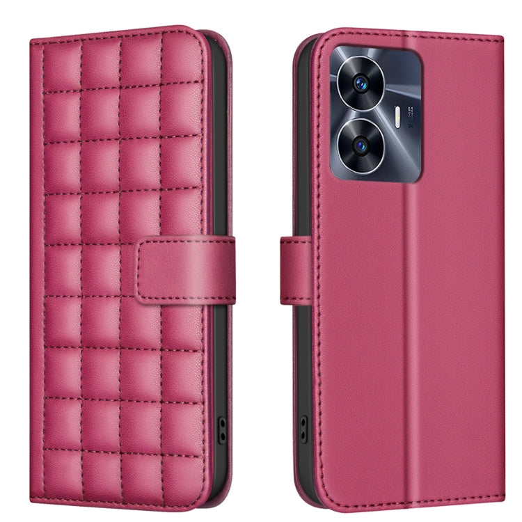 Square Texture Leather Phone Case, For Realme 12 5G Global, For Realme 12+ 5G, For Realme 12 Pro 5G / 12 Pro+ 5G Global, For Realme 11 4G Global, For Realme 11 5G Global / 11X, For Realme C53, For Realme C55