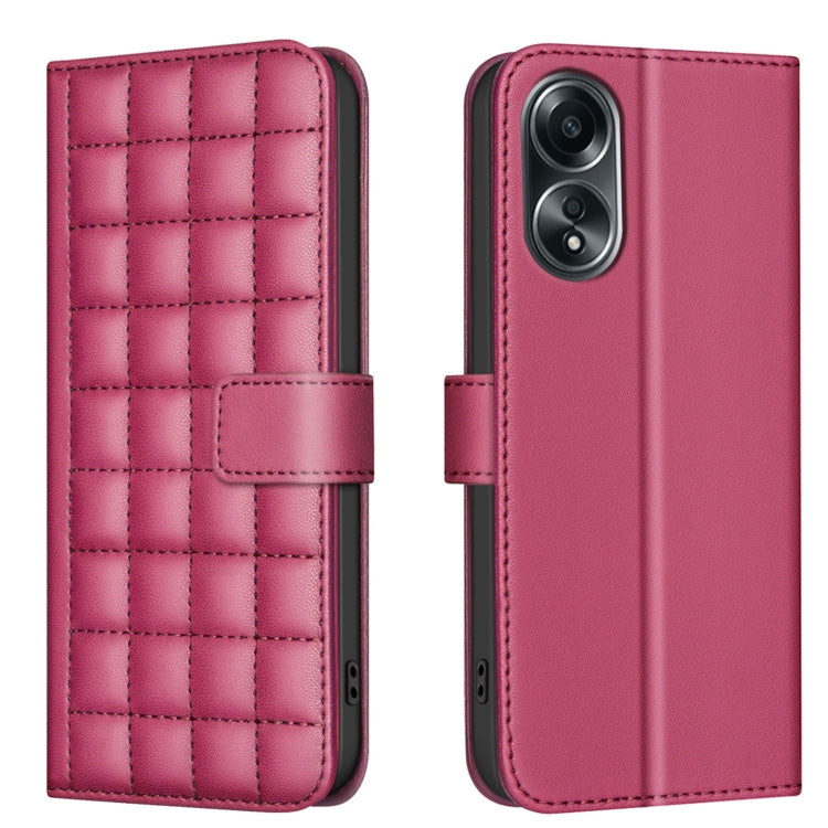 Square Texture Leather Phone Case, For OPPO A60 4G, For OPPO Reno11 F 5G, For OPPO A38 4G / A18 4G, For OPPO A58 4G, For OPPO A78 4G, For OPPO A98 5G / F23 / A1, For OPPO A78 5G, For OPPO A96 5G / Reno7 Z